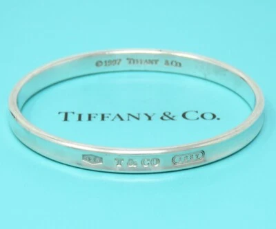 NYJEWEL Tiffany & Co. 925 Sterling Silver 1837 6mm Wide Bangle Bracelet 7.5" - Image 1 of 4