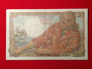 Billet 20 Fr Pecheur du 19-5-1949 Fay 13/15 Alph. K.219 SPL / AUNC !! - Imagen 1 de 2