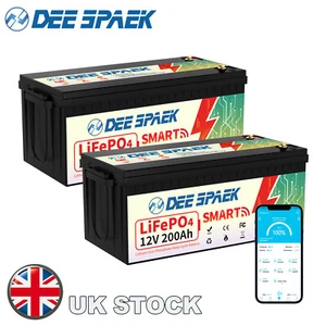 2X LiFePO4 Lithium 12V 200Ah Battery Bluetooth 200A BMS 10000+Cycle for Solar RV - Picture 1 of 23