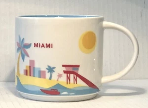 Taza de café Starbucks You Are Here Series Miami 14 oz amarillo azul amarillo - Imagen 1 de 4