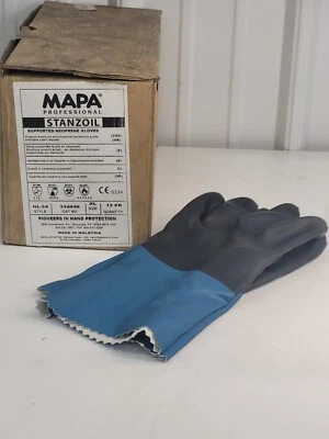 MAPA PROFESSIONAL 334949 GUANTES DE NEOPRENO STANZOIL #NL-34, XL Caja de 12 pares k9 Foto 1 de 4