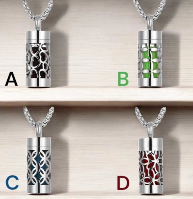 Collar difusor de aceite y perfume de aromaterapia esencial de acero inoxidable Foto 1 de 4