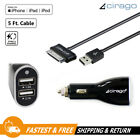 Cirago MFi Certified Dual USB Car Charger Kit & 30-Pin to USB Sync/Charge Cable