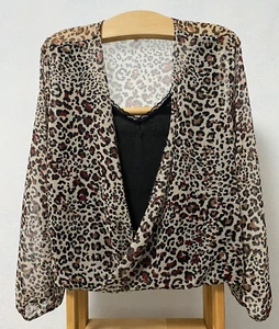 Damsel in a Dress Women's Leopard cool top open shirt Size 16 - Picture 1 of 12