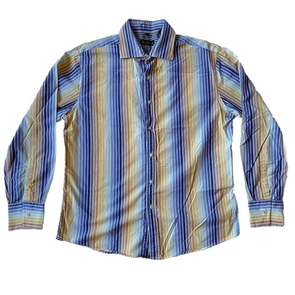Ben Sherman Shirt 3 L Multi Striped 60s Retro Mod Casual Bright Long Sleeve UK - Image 1 of 4