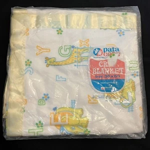 Manta de cuna de bebé Woolworth Pata Cake 36x50" letras de algodón animales de zoológico - Imagen 1 de 3