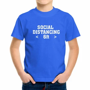 Toddler Kids Boys Girls Tee T-Shirt Social Distancing 6ft Gift Shirts 2020 virus - Picture 1 of 25
