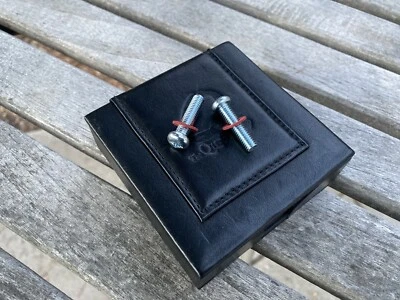 Honda CL77 CL72 CB160 Fuel Petcock Mounting Screws & Red Fiber Washers; One Pair - Image 1 of 2