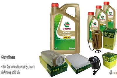 MANN-FILTER, CASTROL MANN-FILTER Inspektionspaket 8L CASTROL EDGE 5W-30 M für Mercedes M-Klasse ML