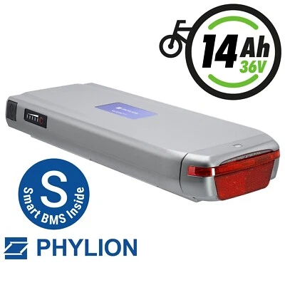 Phylion E-Bike Akku 36V 14Ah Wall-ES SMART-BMS für TELEFUNKEN, Chrisson u.a.