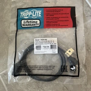 TRIPP LITE P006-004 4FT COMPUTER POWER CORD CABLE 5-15P TO C13 10A 18AWG - Picture 1 of 1