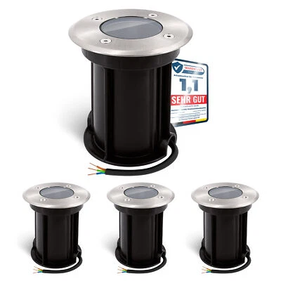 4 Stück BORU Bodeneinbaustrahler aussen IP67 für GU10 Bodenspot rund gebürstet - Bild 1 von 4