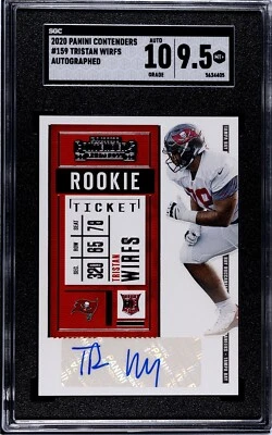 2020 PANINI CONTENDERS TRISTAN WIRFS, #159, AUTO, ROOKIE TICKET, GRADED SGC 9.5 - Image 1 of 2