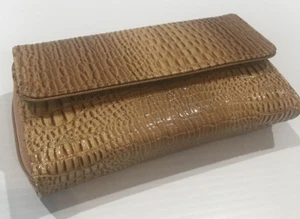 Faux Krokodil geprägt Scheckbuch Geldbörse Organizer Stroh - Bild 1 von 8