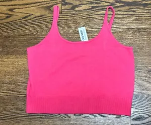 Pink Old Navy Women's Solid Color Cozy Cropped Sweater Tank Top Size Petite M - Picture 1 of 6