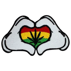 I Love Rasta Logo Bügelbild/Aufnähen gestickter Patch für Shirts - Bild 1 von 2