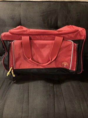 Vintage Going to Grandma's Red Rolling Duffle Bag Luggage Carry On Rare - Image 1 of 4