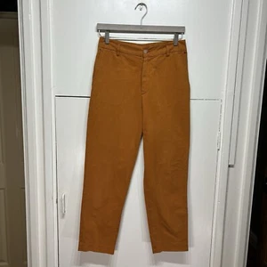 Forte Forte Trousers Orange Mustard 100% Cotton Slim Cropped Zip Fly Size 1 (S) - Picture 1 of 8