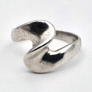 Arts & Crafts Norway Vintage Sterling Silver Abstract Ring, Modernist Handmade - Picture 1 of 10