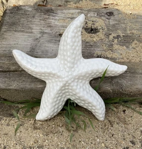 Deko Figur Seestern M Starfish Liegend Keramik Weiß Glanz Maritim Strand Feeling - Bild 1 von 2