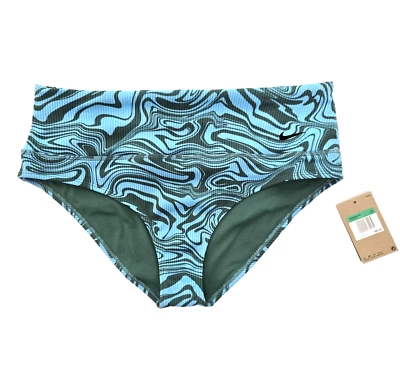 Nike Mujer Tiro Alto Natación Parte Inferior Remolino Azul Acuario Talla XL Nueva Etiqueta Foto 1 de 4