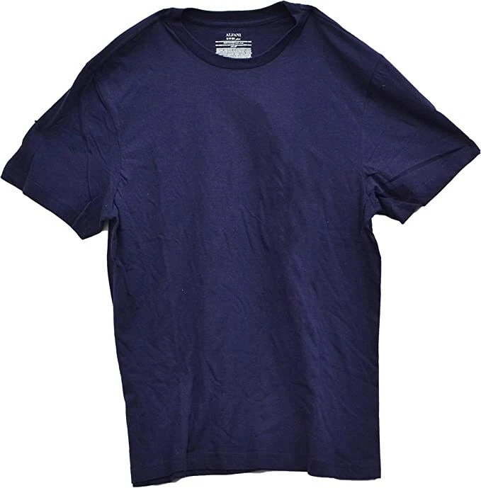 Alfani Crewneck Heathered Casual T-shirt Mens Small Navy Blue