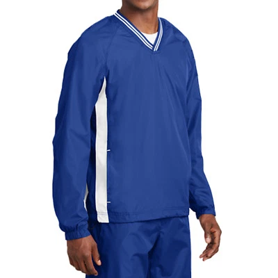 Mens Wind Shirt Windbreaker Jacket Lined V-Neck Pockets Pullover XS-XL 2X 3X 4X - Image 1 of 2