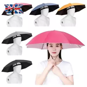 Sunshade Rain Gear Elastic band Head Hats Portable Head Umbrella Hat - Picture 1 of 19