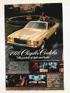 1978 Chrysler Cordoba Print Ad 11" x 8" - Picture 1 of 2
