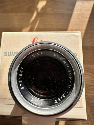 Leica 50mm F2 Summicron M Chrome on Brass 11816 Mint Boxed with Chrome UVA E39 - Image 1 of 4