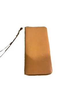 New Fossil Zip Around Continental Wallet Women's Tan Cowhide Leather - Picture 1 of 5