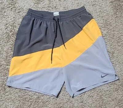 Nike Men's Colorblock Swim Suit Trunks BLACK YELLOW GRAY XL - Image 1 of 3