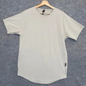 ASRV Performance Training Shirt Men Large Short Sleeve Raglan Curved Hem Gym Tee - Picture 1 of 8