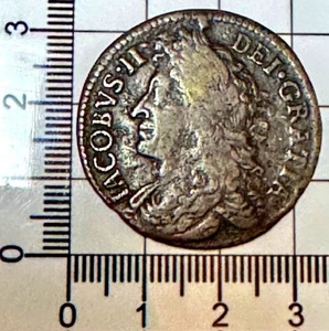 X468:  March 1690 Irish Gun Money Halfcrown - James II - Emergency Coinage - Picture 1 of 3