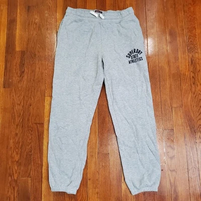 Superdry Pants Womens 10 Gray Joggers Sweatpants State Athletics Logo Drawstring - Image 1 of 4
