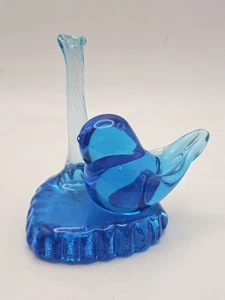 1999 Bluebird Of Happiness Glas Knospenvase signiert von Leo Ward auf Herzform Vintage - Bild 1 von 10
