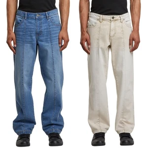 Urban Classics Wide Leg Denim With Dividing Seams Men's Jeans New - Picture 1 of 26