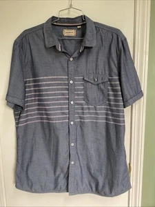 Jeremiah Vintage Workwear Mens L Blue Button Up Short Sleeve Retro Style Shirt - Picture 1 of 4