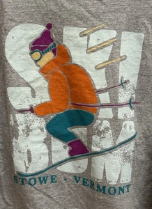 Stowe Vermont Youth Large Gray Long Sleeve Shirt Ski - Picture 1 of 5