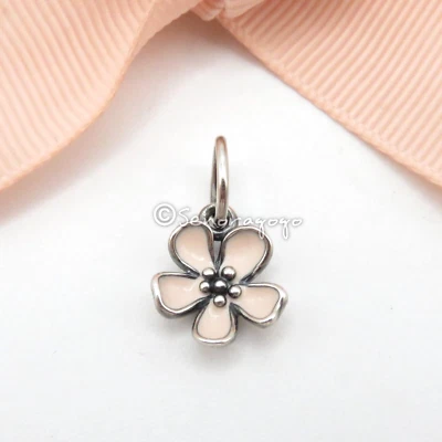 Genuino Pandora Rosa Esmalte Flor de Cerezo 925 Colgante Dije #390347EN40 Foto 1 de 4
