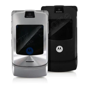 Original Motorola RAZR V3 Flip Mobile Phone 2G GSM Unlocked Cellphone Camera - Picture 1 of 10