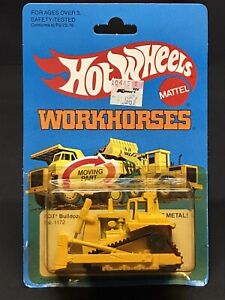 VTG 1983 CARDED HOT WHEELS WORKHORSES #1172 CAT BULLDOZER CATAPILLAR