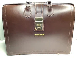 Hinshaw Korchmar men's Churchill leather briefcase Brown *READ * - Picture 1 of 12