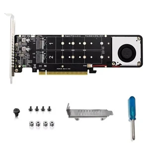 PH44 PLUS SSD Expansion Split Card PCIe 4.0 RAID 0 Mode 2242/2260/2280/22110 - Picture 1 of 11