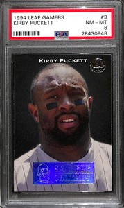 1994 LEAF GAMERS #9 KIRBY PUCKETT PSA 8 28430948