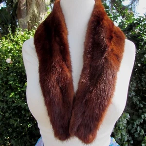 Gorgeous Vintage 40's 50's Glam Rich Dark Brown Real Mink Fur Collar - Luxury - Picture 1 of 5