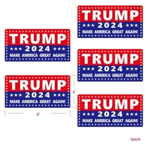 5 Pcs Trump 2024 Make America Great Again Large Decal Stickers 8" By 4" - Picture 1 of 5