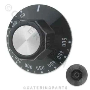 PERILLA DE CONTROL TERMOSTATO HORNO PIZZA 0-500° PLÁSTICO NEGRO EGO 00.00524.834 GSP - Imagen 1 de 12
