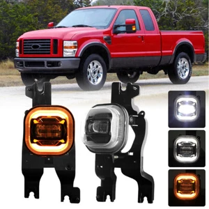 LED Fog Lights w/Turn Signal DRL For Ford F-250 F-350 F-450 Super Duty 2008-2010 - Foto 1 di 16