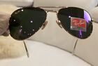 Ray Ban AVIATOR Sunglasses RB3025 Mirrored Violet Lens NEW IN BOX